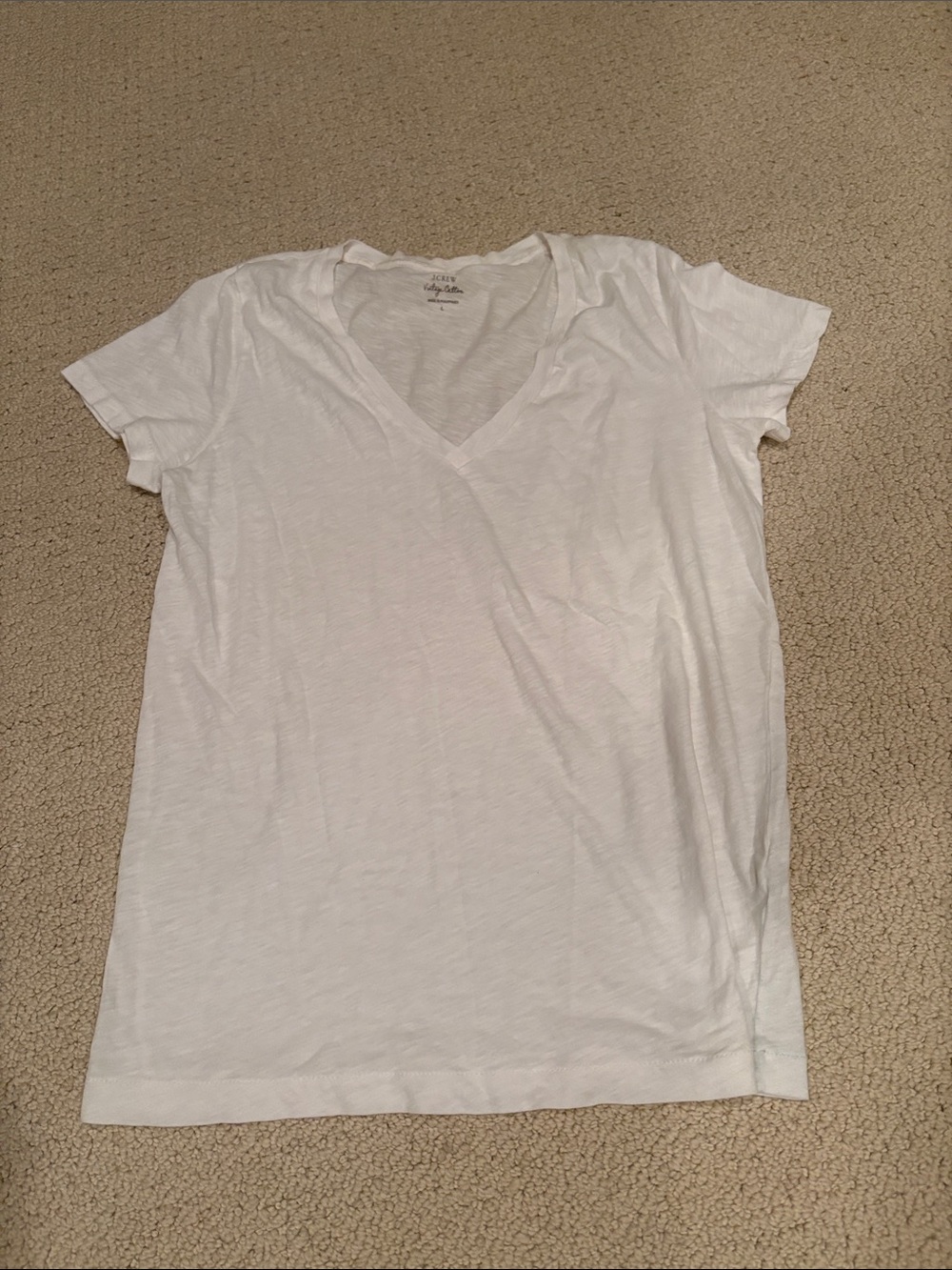 J. Crew White V-Neck Short Sleeve Tee